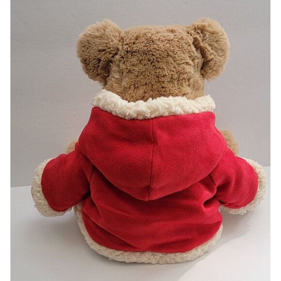 Animal Adventure 2008 Brown Teddy Bear Red Coat Plush Stuffed Animal 15" Rare - Picture 10 of 10